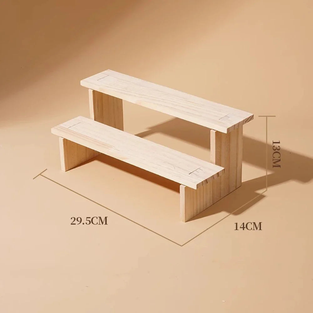 Elegant Wooden Display Stand - Versatile Organizer for Collectors
