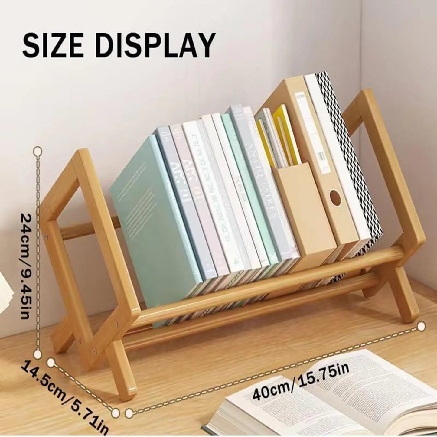 Compact Wooden Bookshelf - Stylish Storage for Students & Home