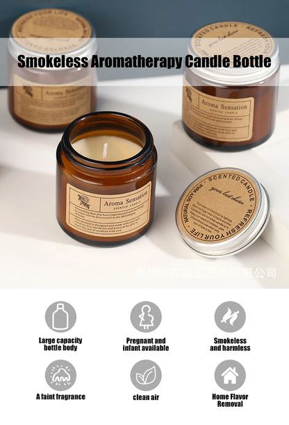 Smokeless Aromatic Soy Wax Candle - Elegant Home Décor Gift