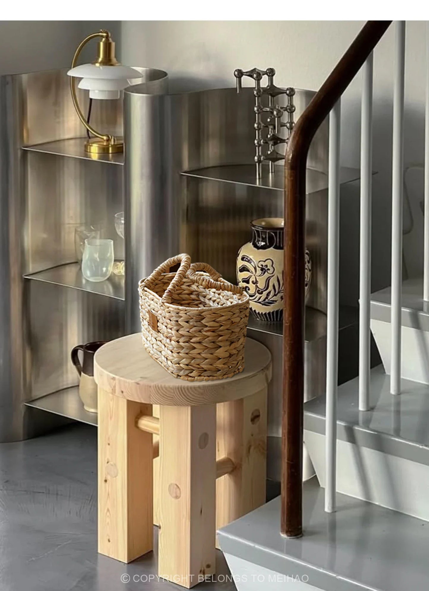 손으로 짠 해초 바구니 - 친환경 홈 정리함