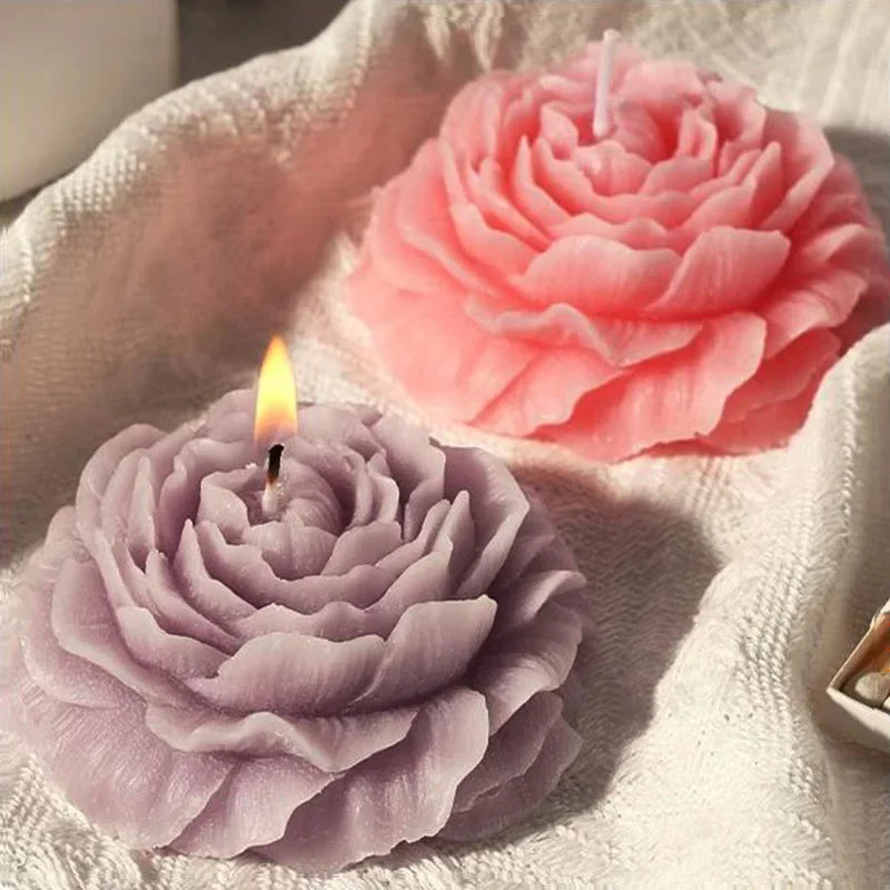 Peony Flower Candle - Aromatherapy Bliss for Relaxation