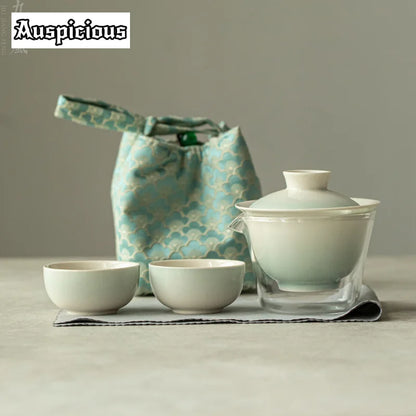 애호가를 위한 우아한 그라데이션 핑크 티 세트 | 휴대용 & 스타일리시한