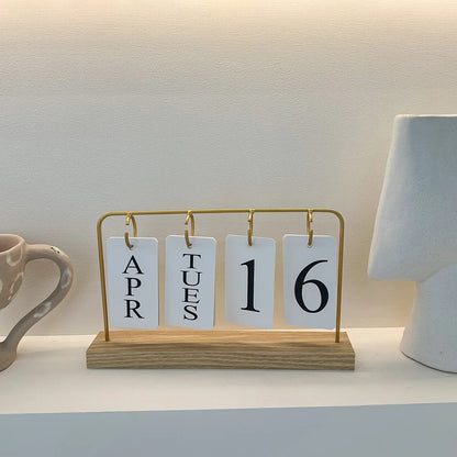 Elegant Wooden Perpetual Calendar for Stylish Organization