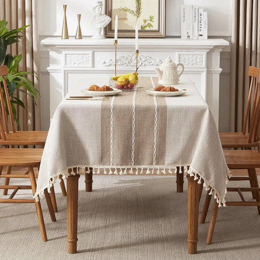 Battilo Waterproof Linen Cotton Tablecloth – Elevate Dining Style