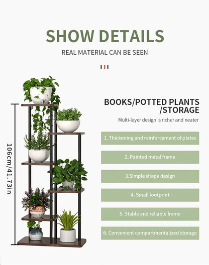 Wooden Plant Stand - Stylish 5/6/8 Tier Organizer for Garden Enthusiasts