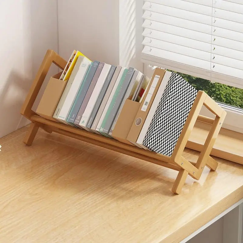 Compact Wooden Bookshelf - Stylish Storage for Students & Home
