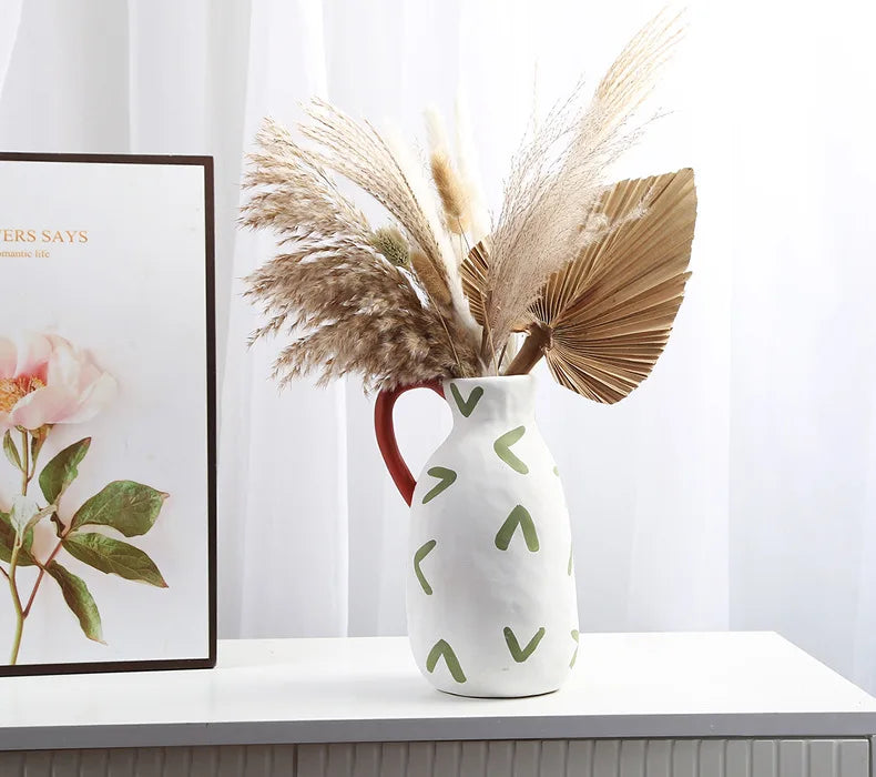 手绘奶壶陶瓷花瓶 - 巧妙家居装饰