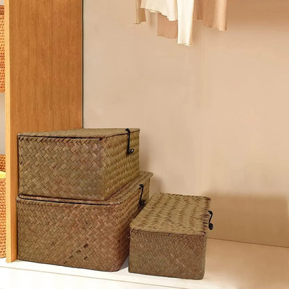 Handwoven Seagrass Storage Baskets Set - Stylish & Eco-Friendly
