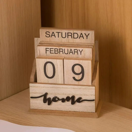 Calendrier en bois élégant : une décoration perpétuelle élégante pour les professionnels