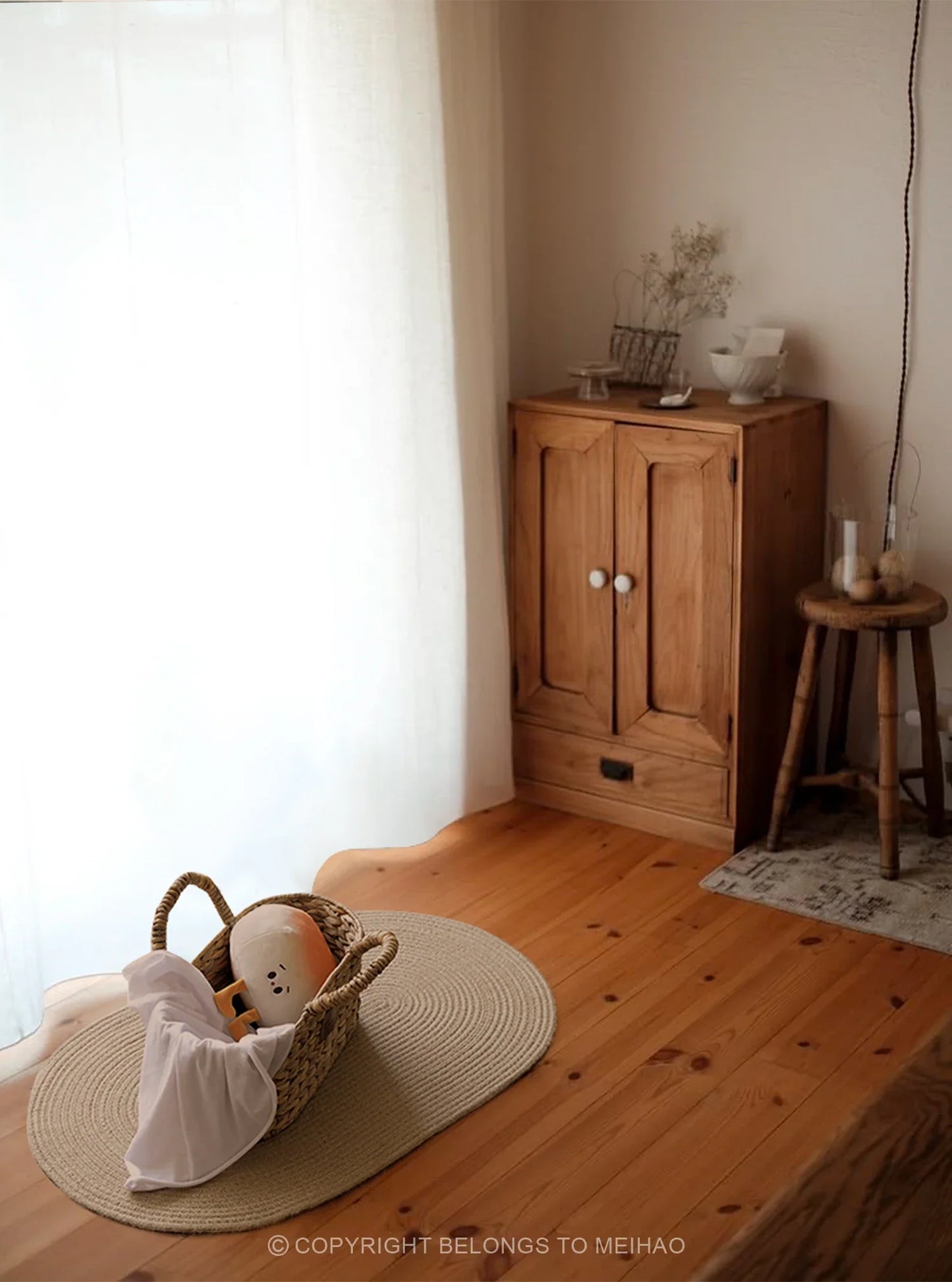 손으로 짠 해초 바구니 - 친환경 홈 정리함