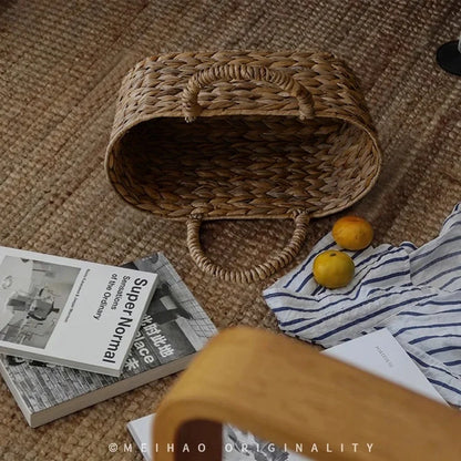 손으로 짠 해초 바구니 - 친환경 홈 정리함