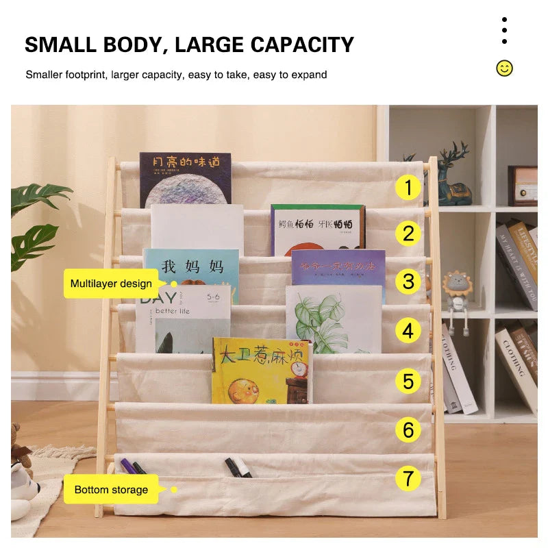 Bibliothèque pour enfants en bois – Un rangement élégant pour les jeunes lecteurs !