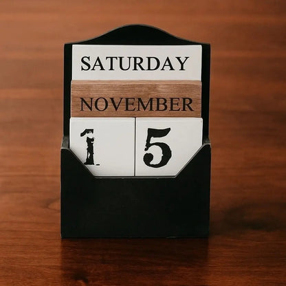 Elegant Wooden Perpetual Calendar: Organize with Style!