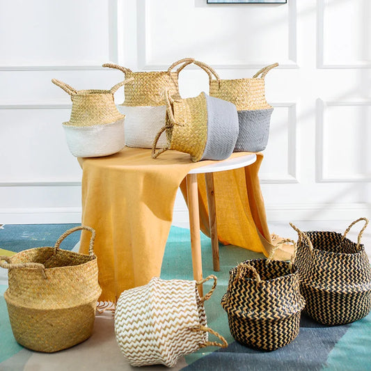 Eco-Friendly Seagrass Storage Basket - Stylish & Versatile!