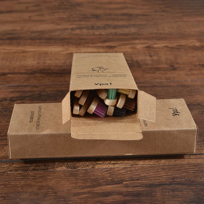 环保竹牙刷套装，带来充满活力的微笑 - 10 支装