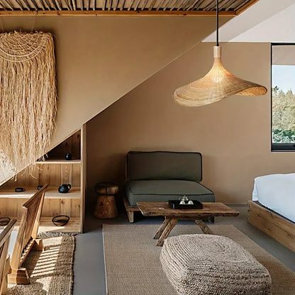 质朴的手工编织竹灯罩：舒适的家居装饰照明