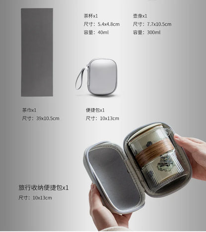 可爱老虎旅行茶具 - 茶爱好者的便携优雅