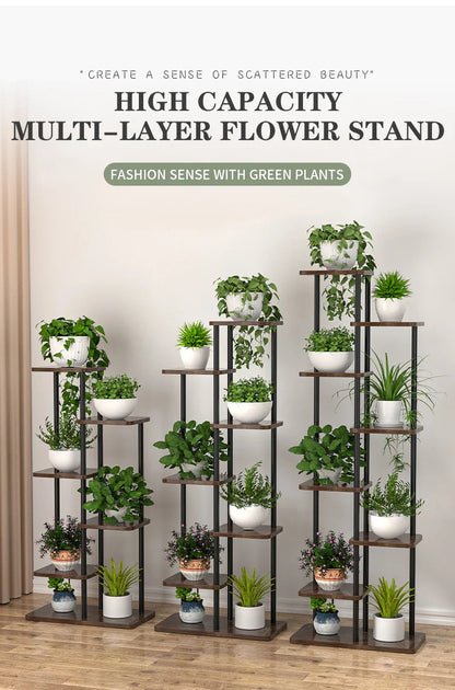 Wooden Plant Stand - Stylish 5/6/8 Tier Organizer for Garden Enthusiasts