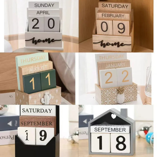 Calendrier en bois élégant : une décoration perpétuelle élégante pour les professionnels