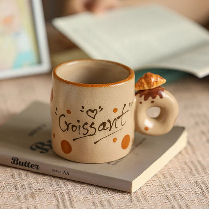 Handmade Retro Ceramic Mugs Set - Elegant Coffee & Tea Cups