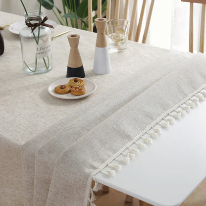 Linen Cotton Tablecloth - Elegant Dining by Rooted Living