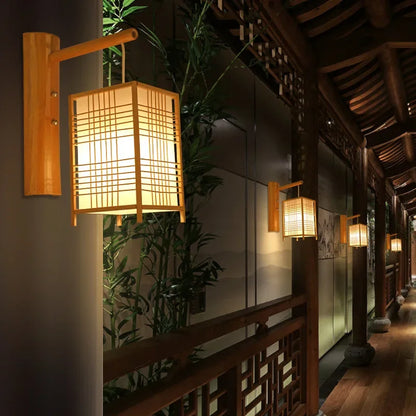Rustic Bamboo Wall Sconce Lamp – Eco-Friendly Home Decor