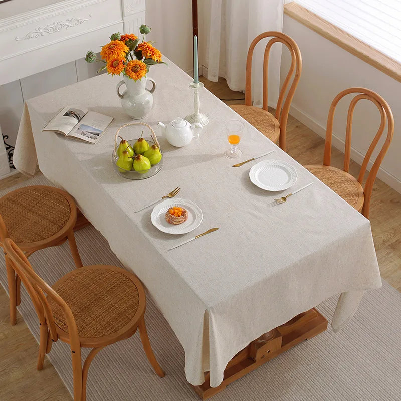 Elegant Linen Table Cloth – Soft Slubby Textured Style for Dining