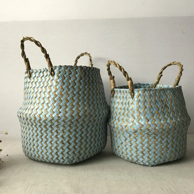 Eco-Friendly Seagrass Storage Basket - Stylish & Versatile!