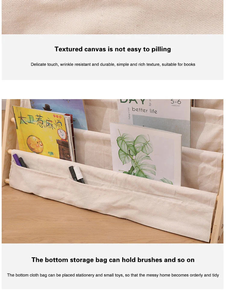 Bibliothèque pour enfants en bois – Un rangement élégant pour les jeunes lecteurs !