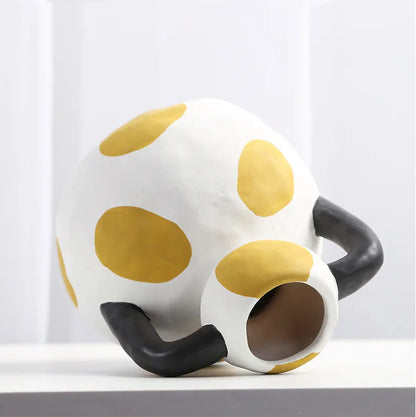 手绘奶壶陶瓷花瓶 - 巧妙家居装饰