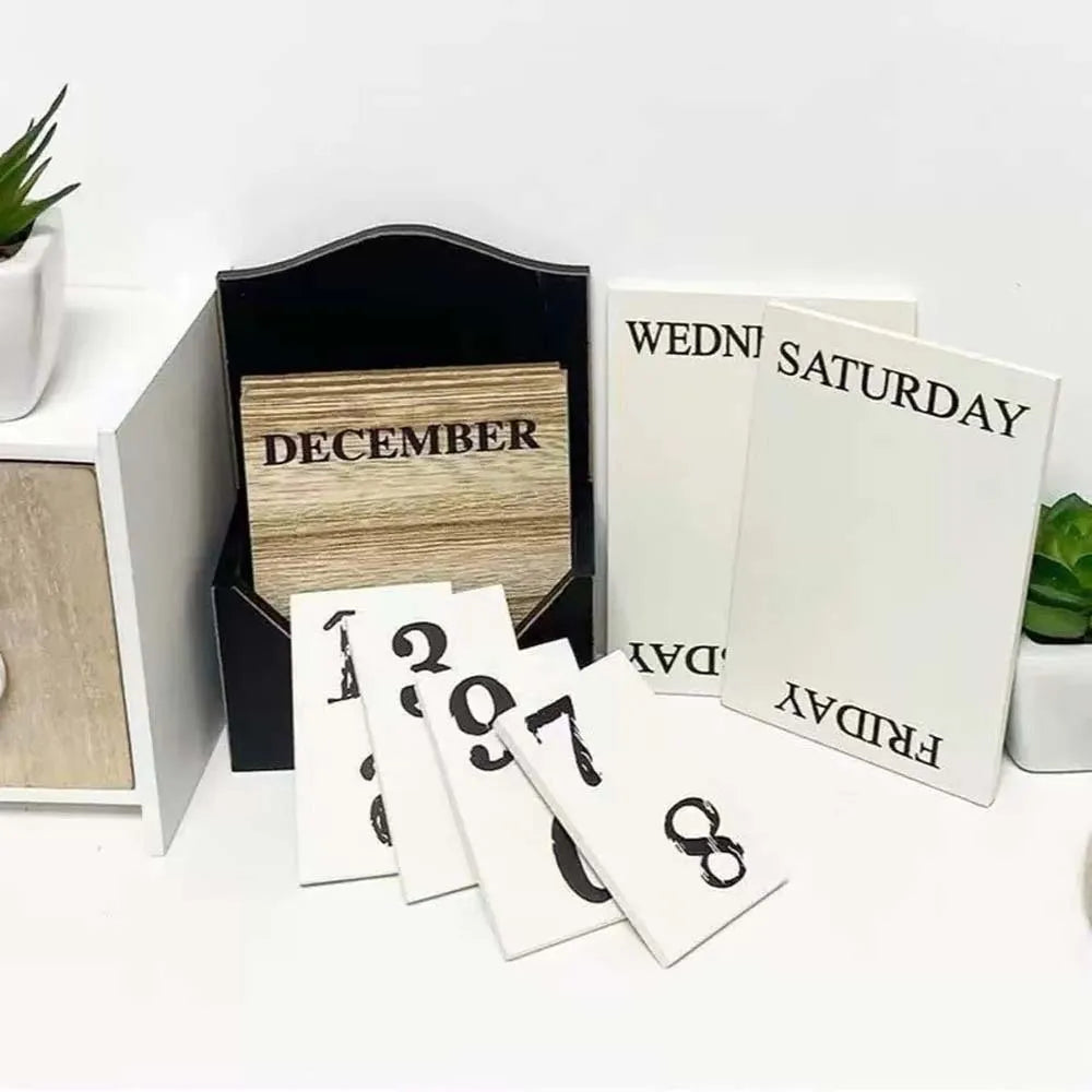 Elegant Wooden Perpetual Calendar: Organize with Style!