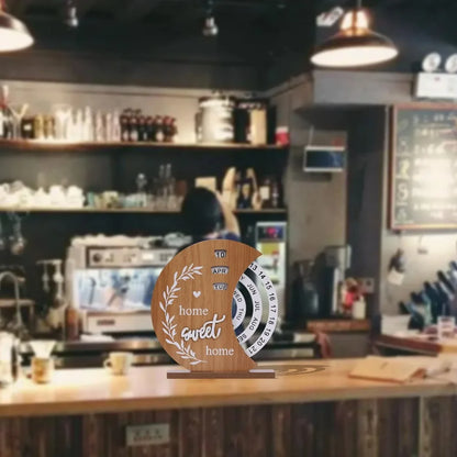 Wooden Perpetual Calendar - Elegant Desk Decor for Mindful Spaces