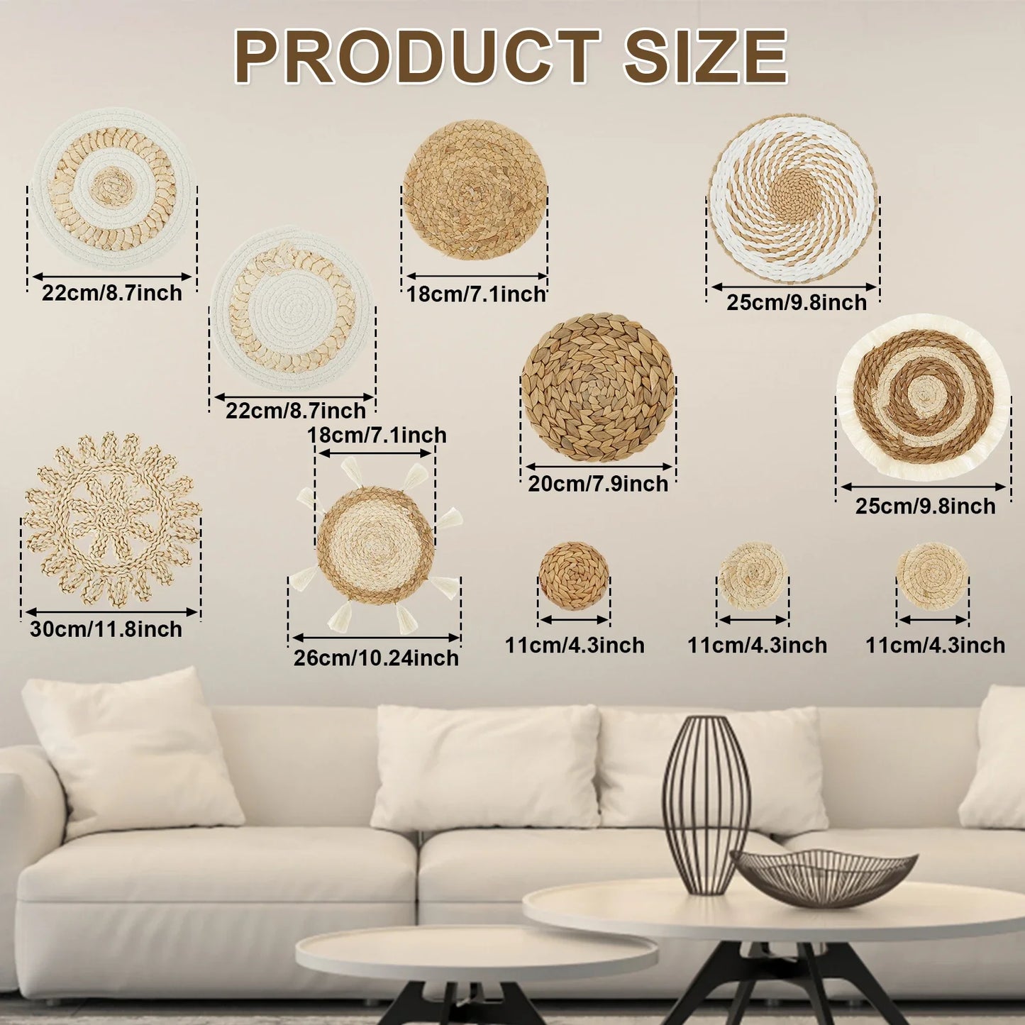 手工编织壁篮套装 - 适合装饰爱好者的质朴魅力