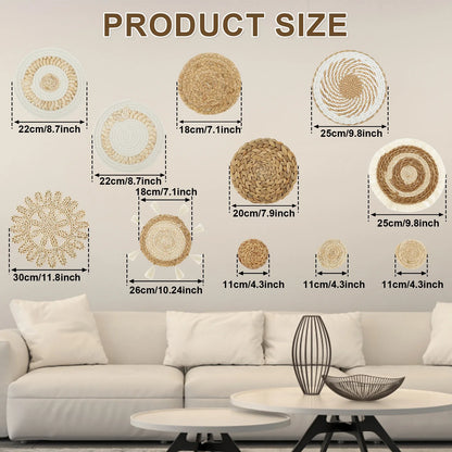 手工编织壁篮套装 - 适合装饰爱好者的质朴魅力