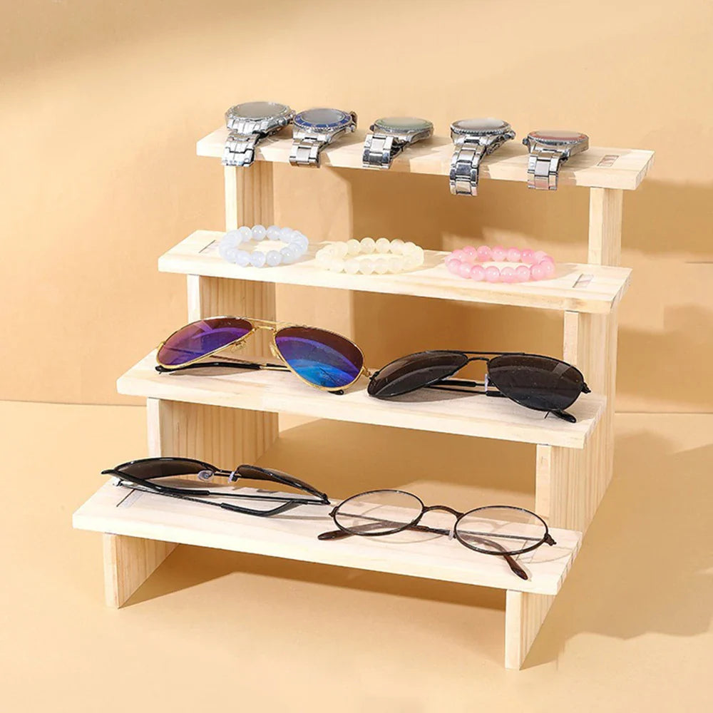 Elegant Wooden Display Stand - Versatile Organizer for Collectors