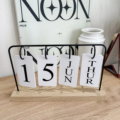 Elegant Wooden Perpetual Calendar for Stylish Organization