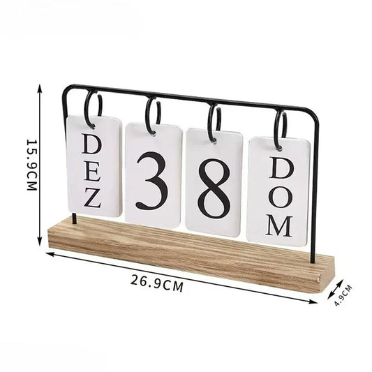 Calendrier perpétuel en bois élégant pour une organisation élégante