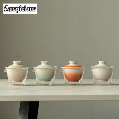 애호가를 위한 우아한 그라데이션 핑크 티 세트 | 휴대용 & 스타일리시한