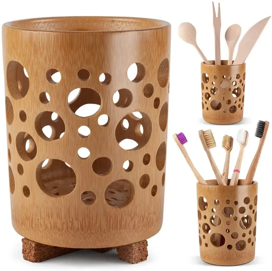 Eco-Friendly Bamboo Toothbrush Holder | Tidy & Stylish Storage